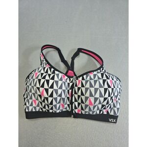 Victoria Secret Sports Bra 36D VSX Zipper Front Running Yoga padded